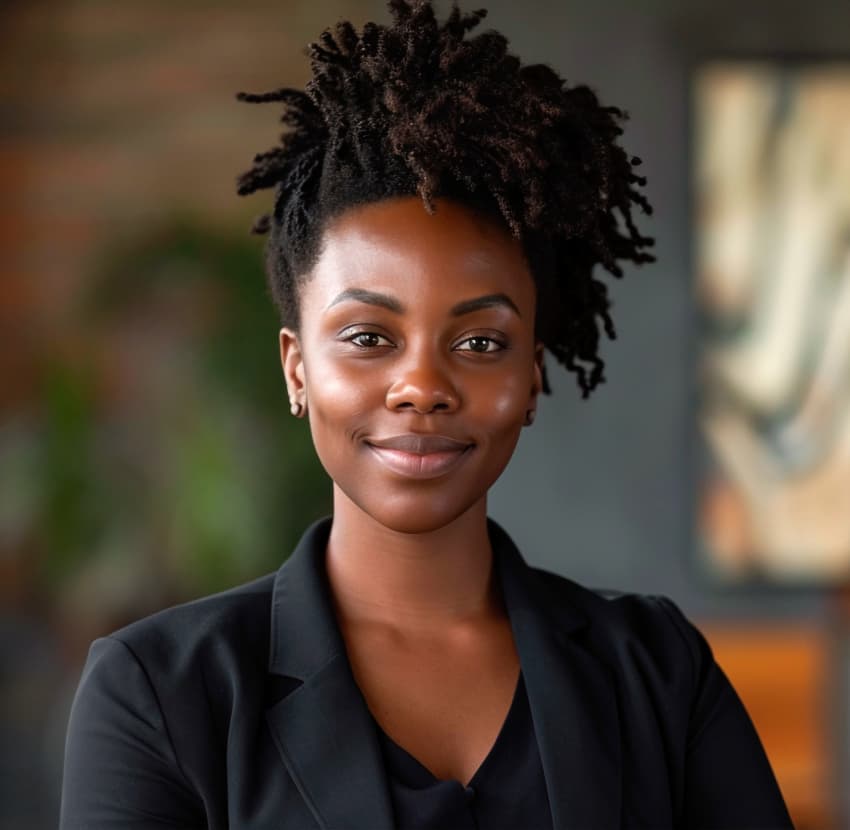 Amavulandlela woman at the office